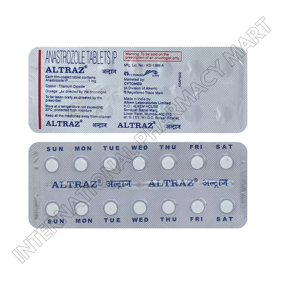 ALTRAZ 1MG-ANASTROZOLE 1MG (Generic Arimidex)