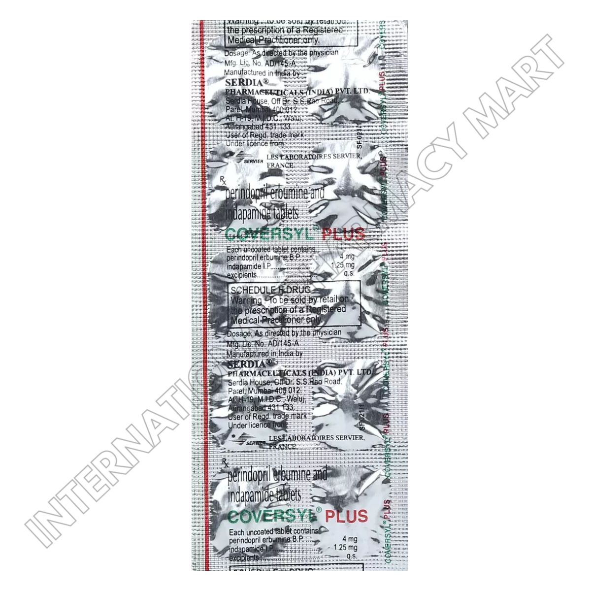 COVERSYL PLUS-PERINDOPRIL ERBUMINE 4MG+INDAPAMIDE 1.25MG - Image 2
