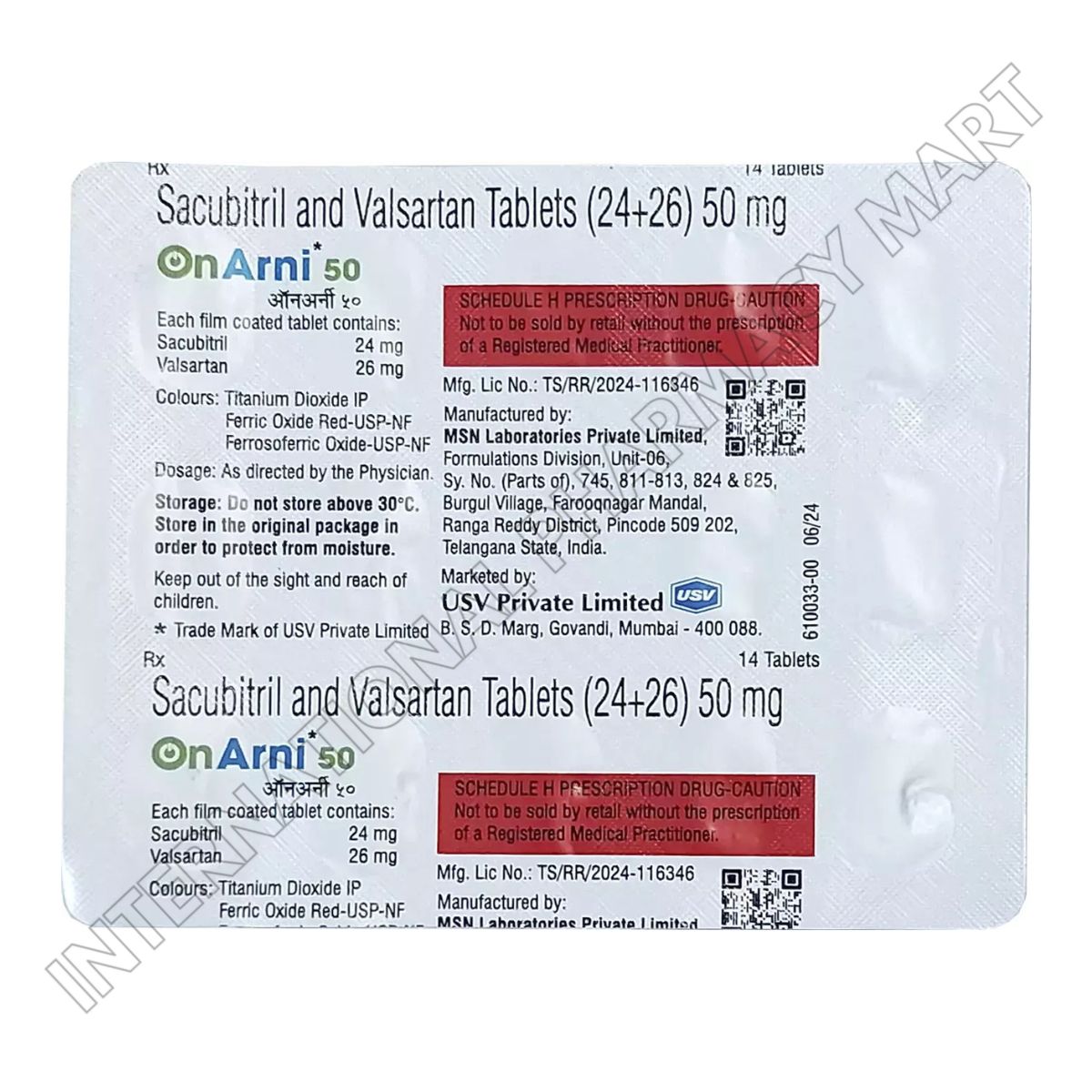 ONARNI 50MG-SACUBITRIL 24MG+VALSARTAN 26MG (Generic Entresto) - Image 2