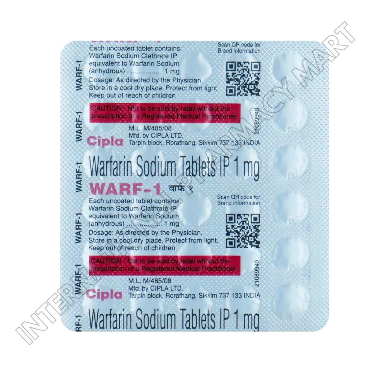 WARF 1MG-WARFARIN 1MG (Generic Coumadin / Generic Jantoven) - Image 2