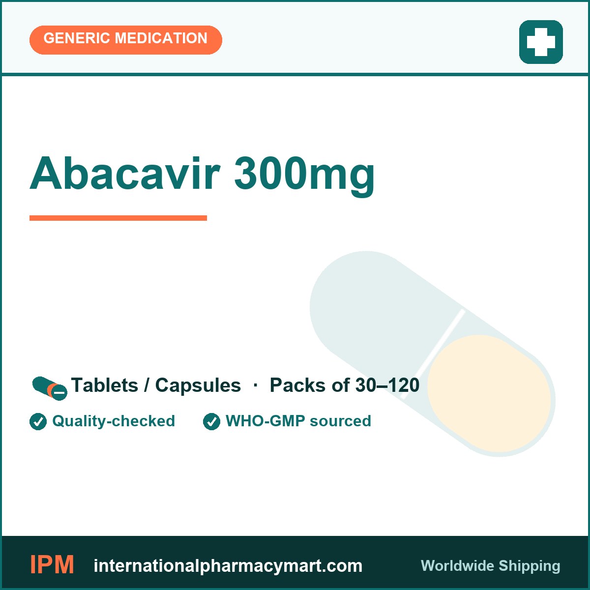 Abacavir 300mg | International Pharmacy Mart