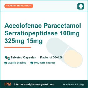 Aceclofenac Paracetamol Serratiopeptidase 100mg 325mg 15mg | International Pharmacy Mart