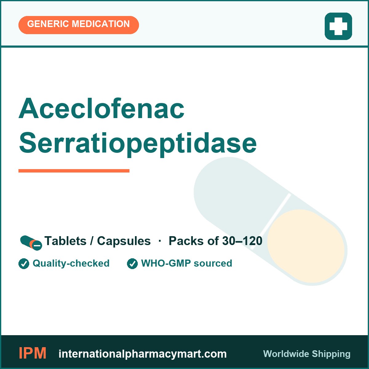 Aceclofenac Serratiopeptidase | International Pharmacy Mart