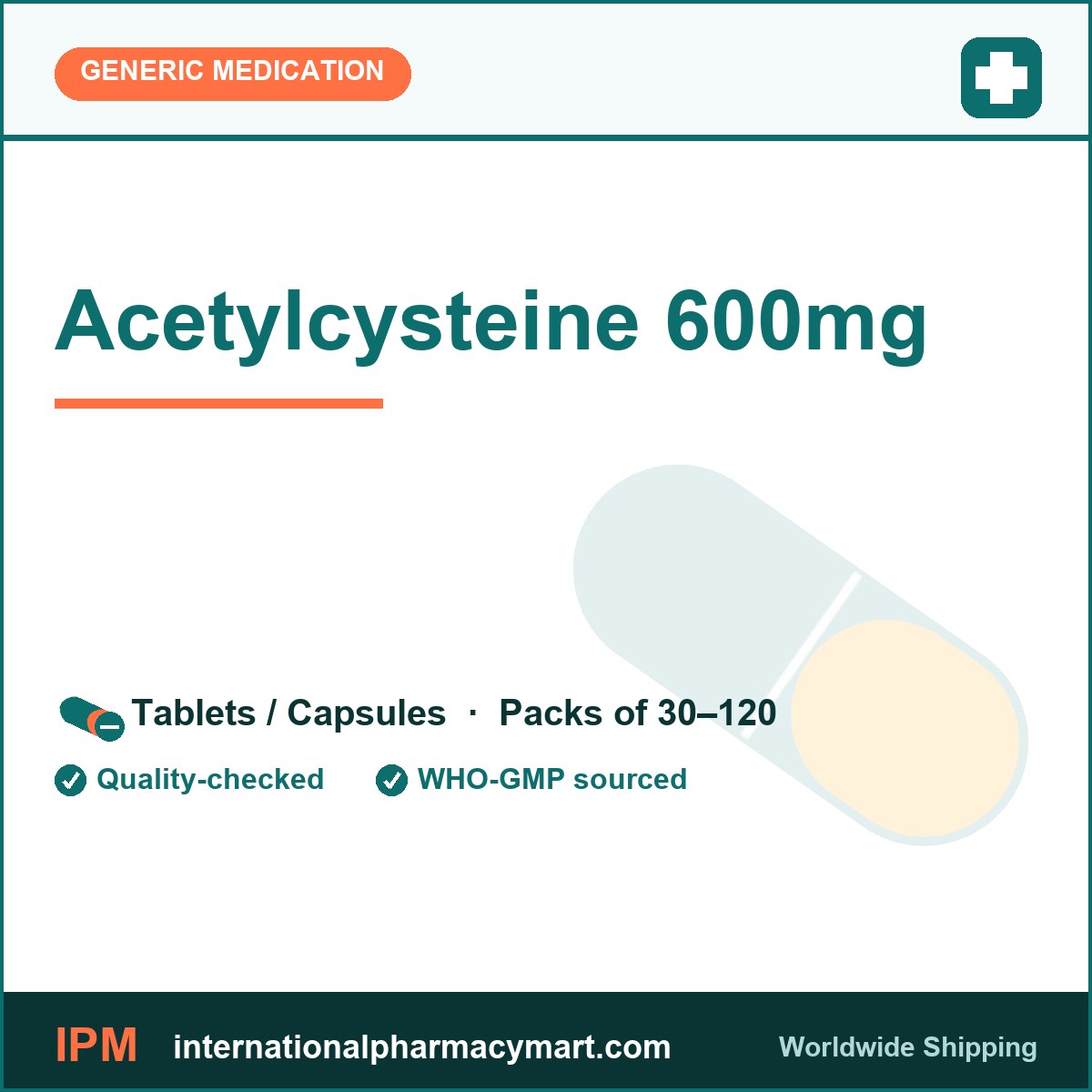 Acetylcysteine 600mg | International Pharmacy Mart