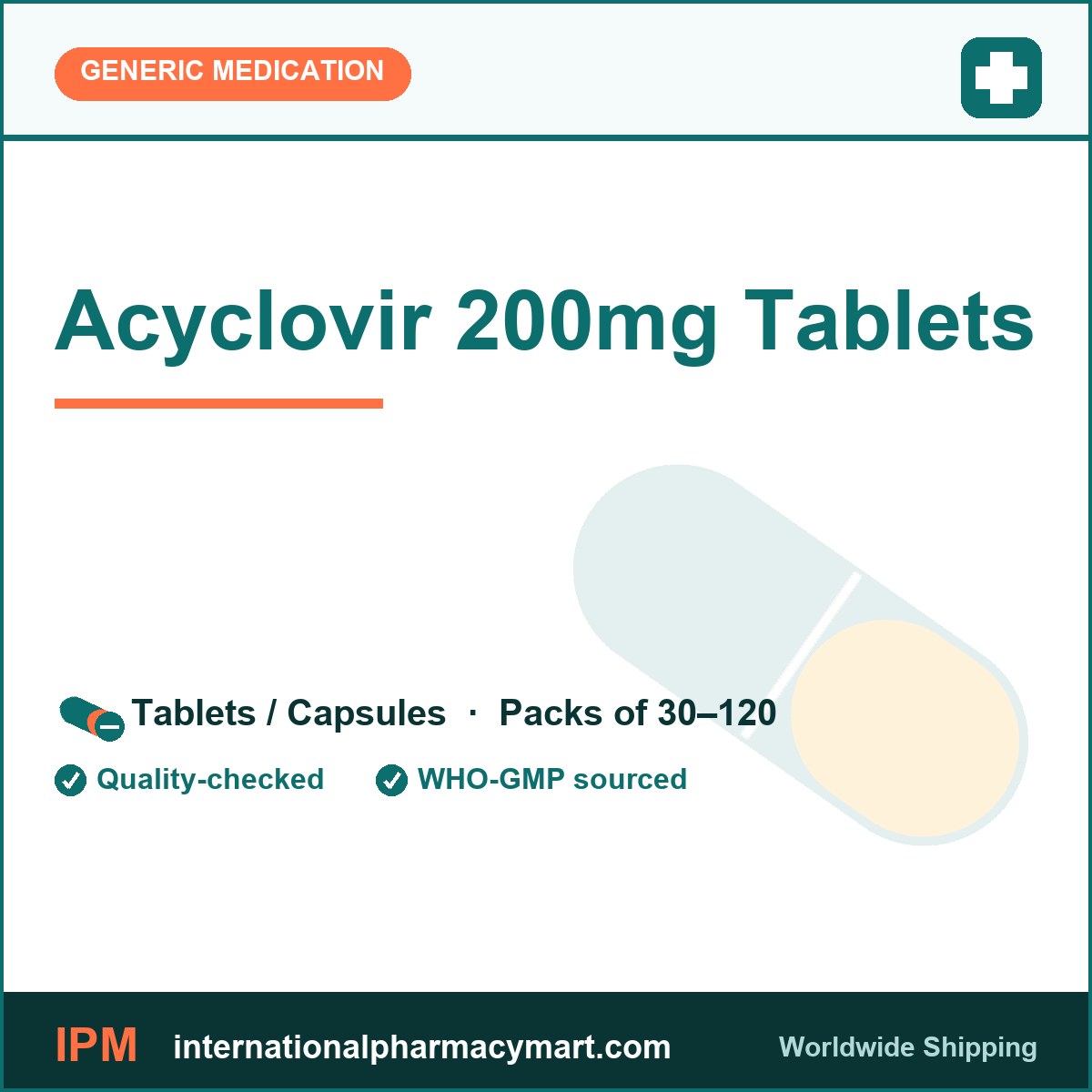 Acyclovir 200mg Tablets | International Pharmacy Mart