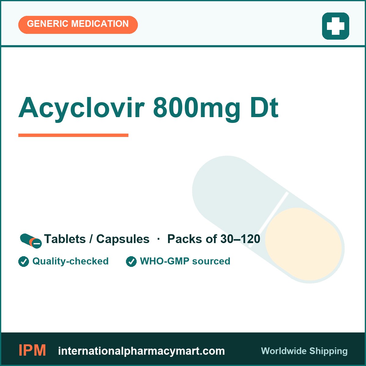 Acyclovir 800mg Dt | International Pharmacy Mart