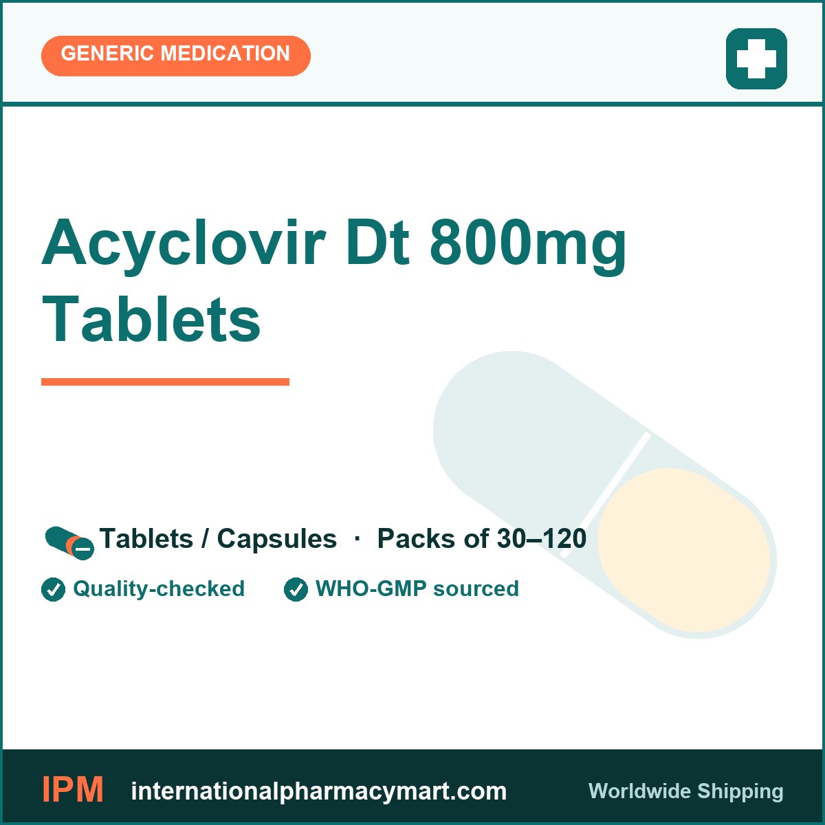 Acyclovir Dt 800mg Tablets | International Pharmacy Mart