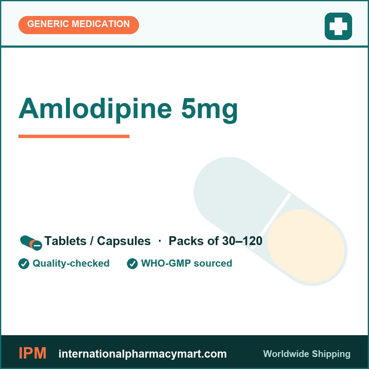 Amlodipine 5mg | International Pharmacy Mart