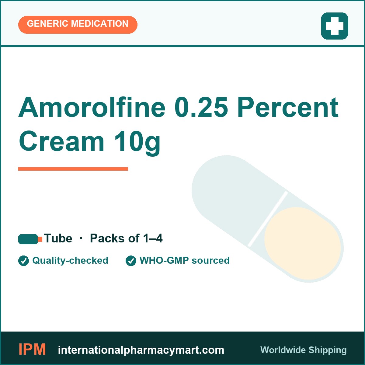 Amorolfine 0.25 Percent Cream 10g | International Pharmacy Mart