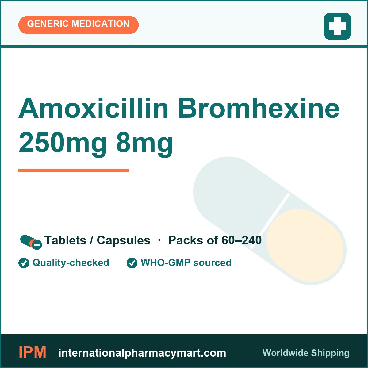 Amoxicillin Bromhexine 250mg 8mg | International Pharmacy Mart