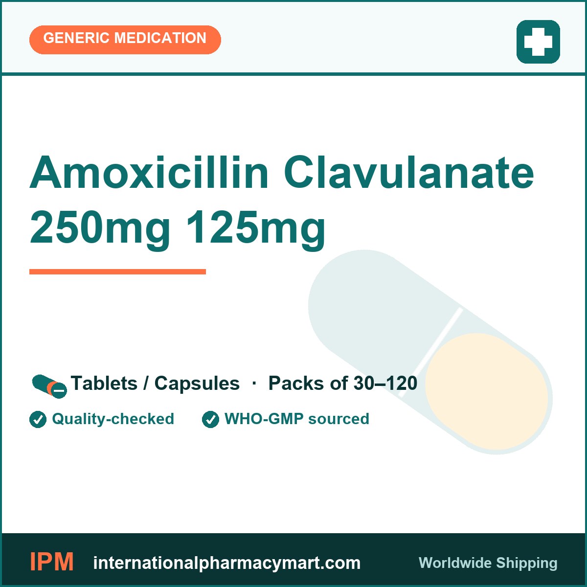 Amoxicillin Clavulanate 250mg 125mg | International Pharmacy Mart