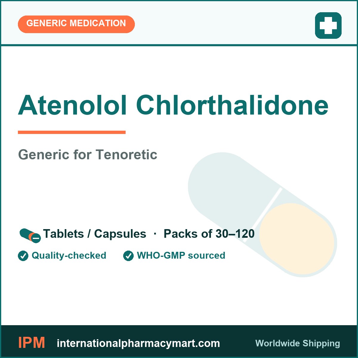 Atenolol Chlorthalidone - generic Tenoretic | International Pharmacy Mart