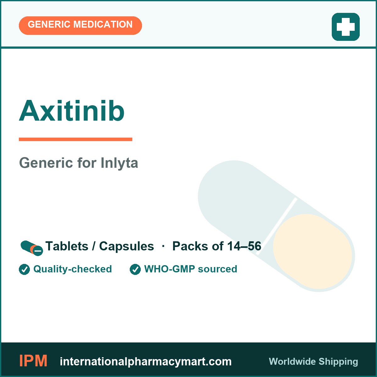 Axitinib - generic Inlyta | International Pharmacy Mart