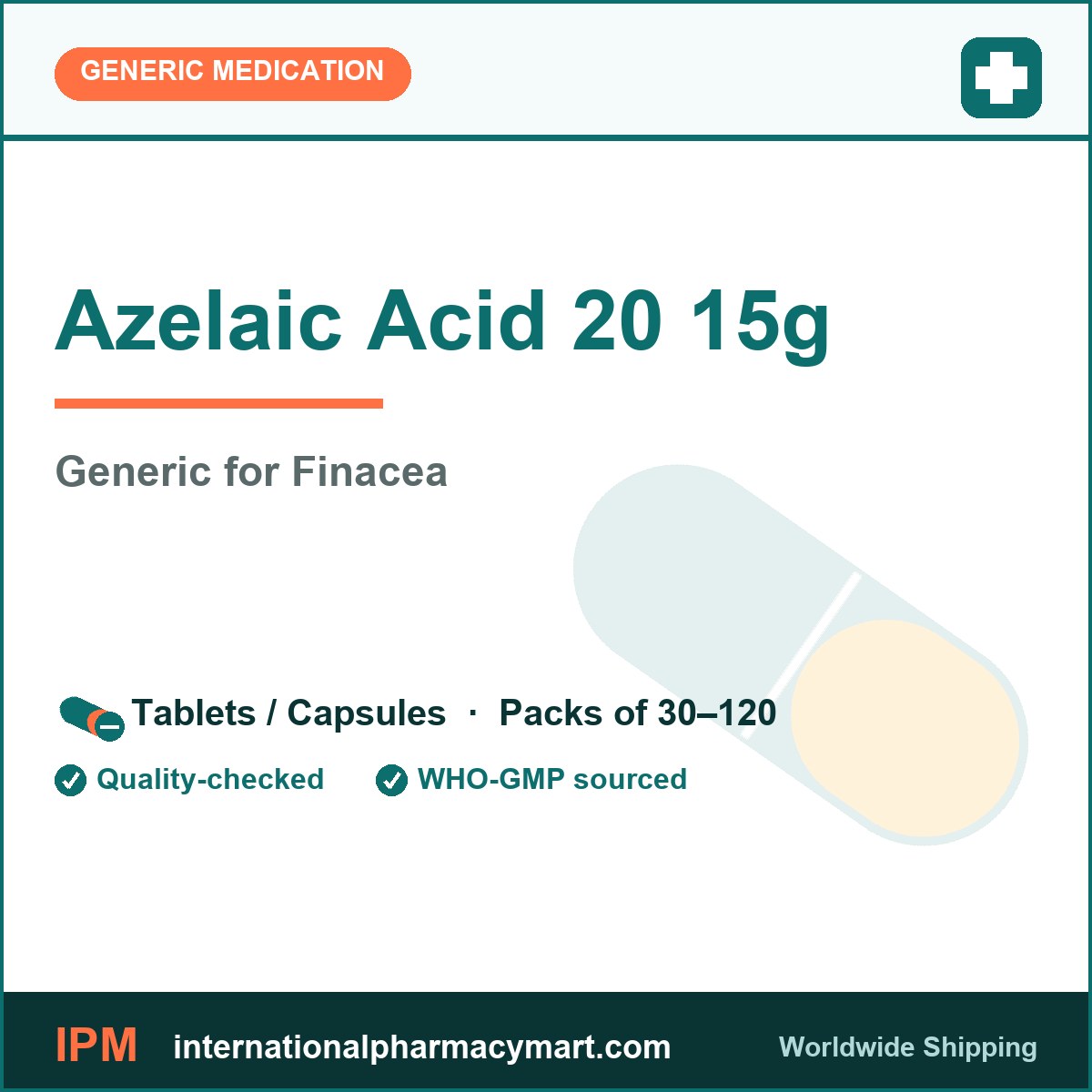 Azelaic Acid 20 15g - generic Finacea | International Pharmacy Mart
