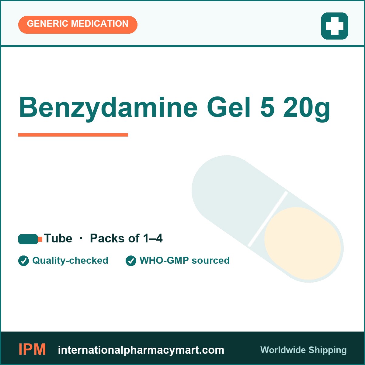 Benzydamine Gel 5 20g | International Pharmacy Mart