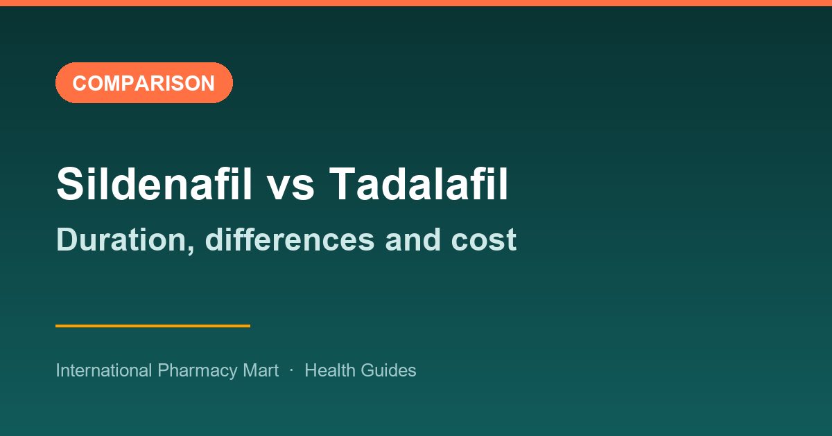 Sildenafil vs Tadalafil: Differences, Duration and Cost Compared