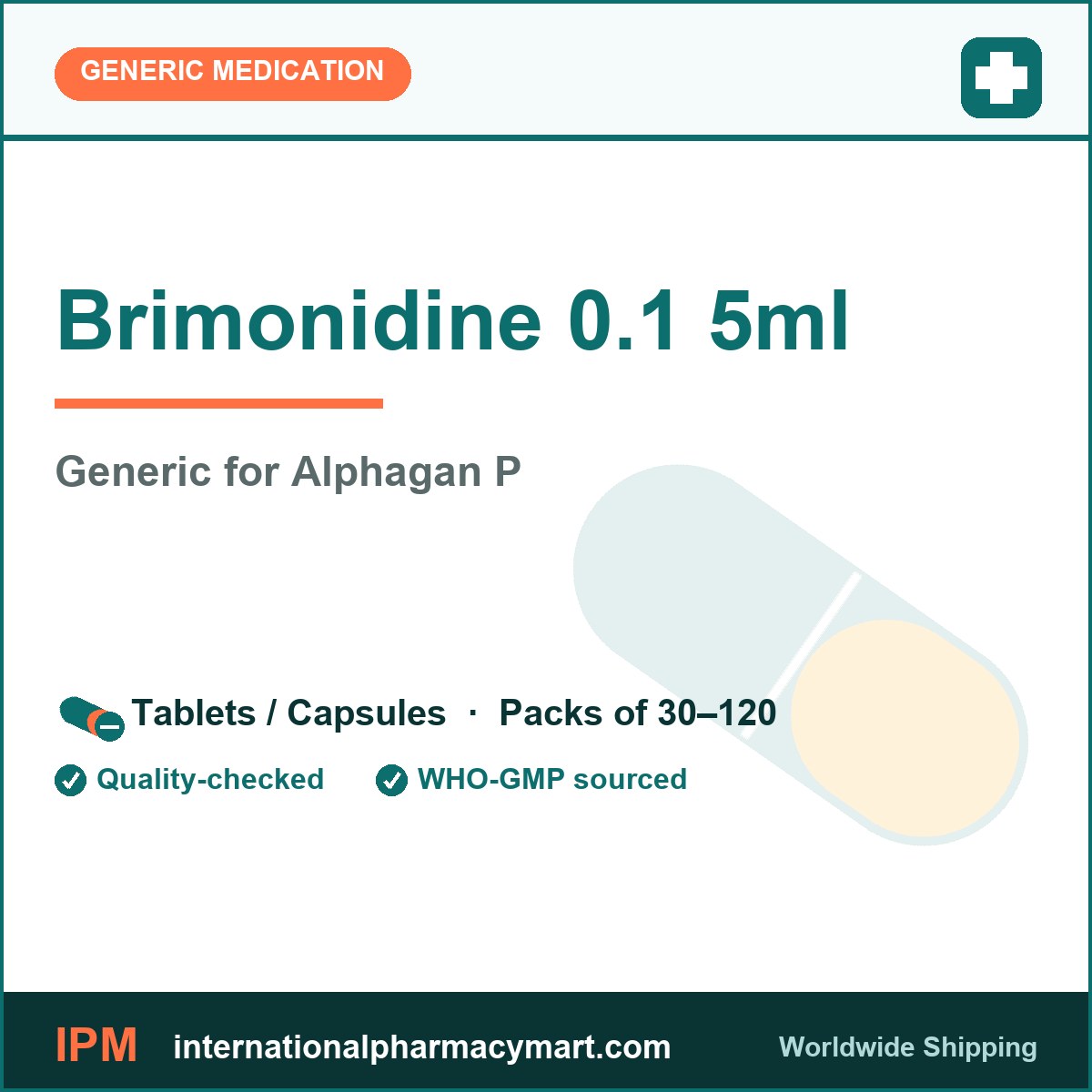 Brimonidine 0.1 5ml - generic Alphagan P | International Pharmacy Mart