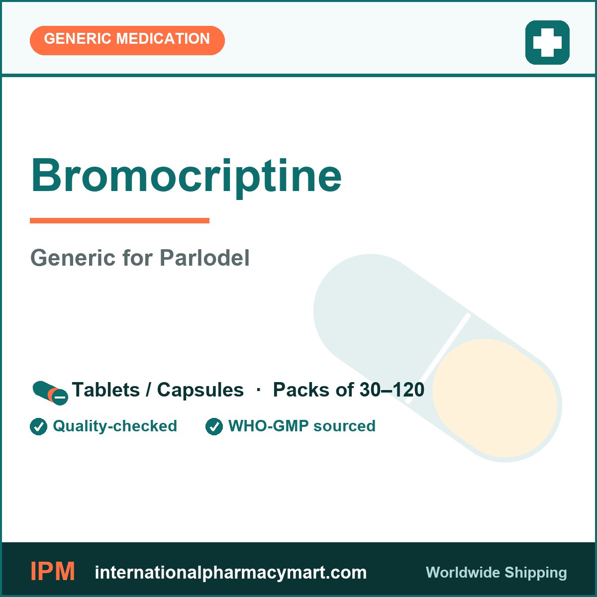 Bromocriptine - generic Parlodel | International Pharmacy Mart