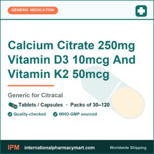 Calcium Citrate 250mg Vitamin D3 10mcg And Vitamin K2 50mcg - generic Citracal | International Pharmacy Mart