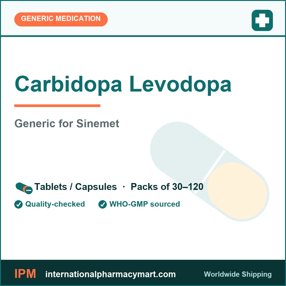 Carbidopa Levodopa - generic Sinemet | International Pharmacy Mart
