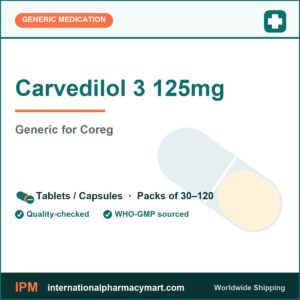 Carvedilol 3 125mg - generic Coreg | International Pharmacy Mart