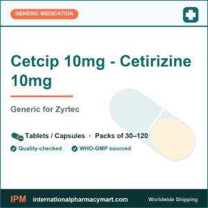 Cetcip 10mg - Cetirizine 10mg - generic Zyrtec | International Pharmacy Mart