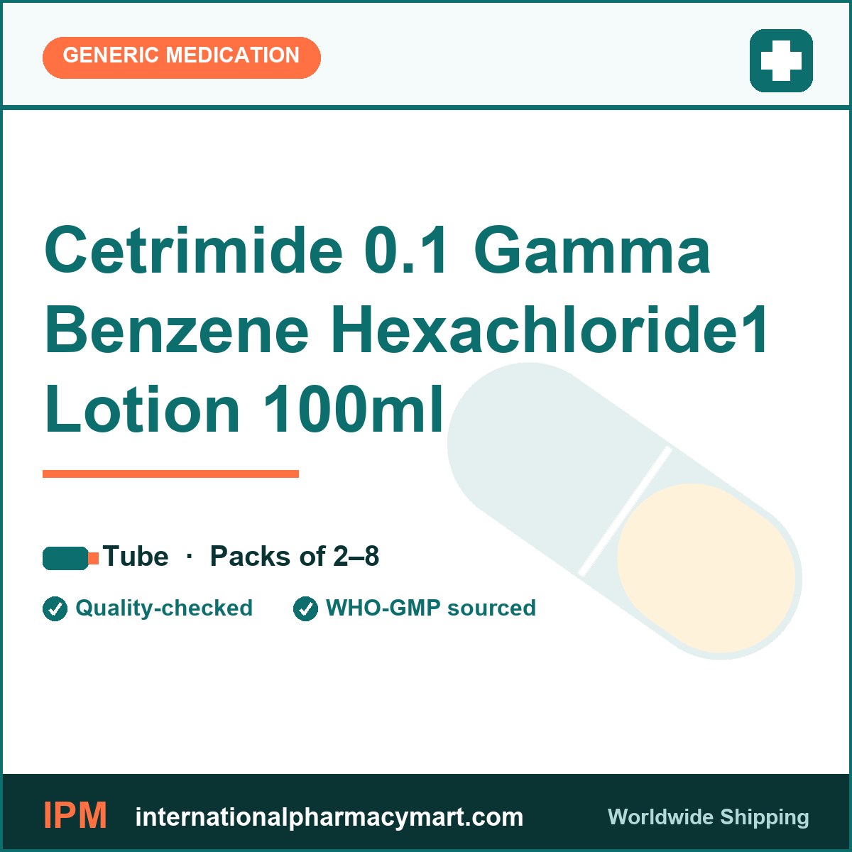 Cetrimide 0.1 Gamma Benzene Hexachloride1 Lotion 100ml | International Pharmacy Mart