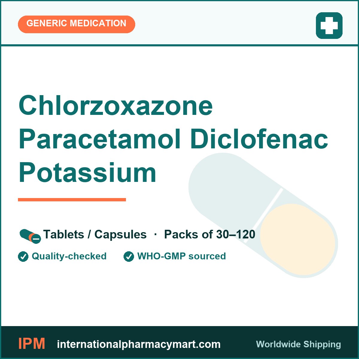 Chlorzoxazone Paracetamol Diclofenac Potassium | International Pharmacy Mart
