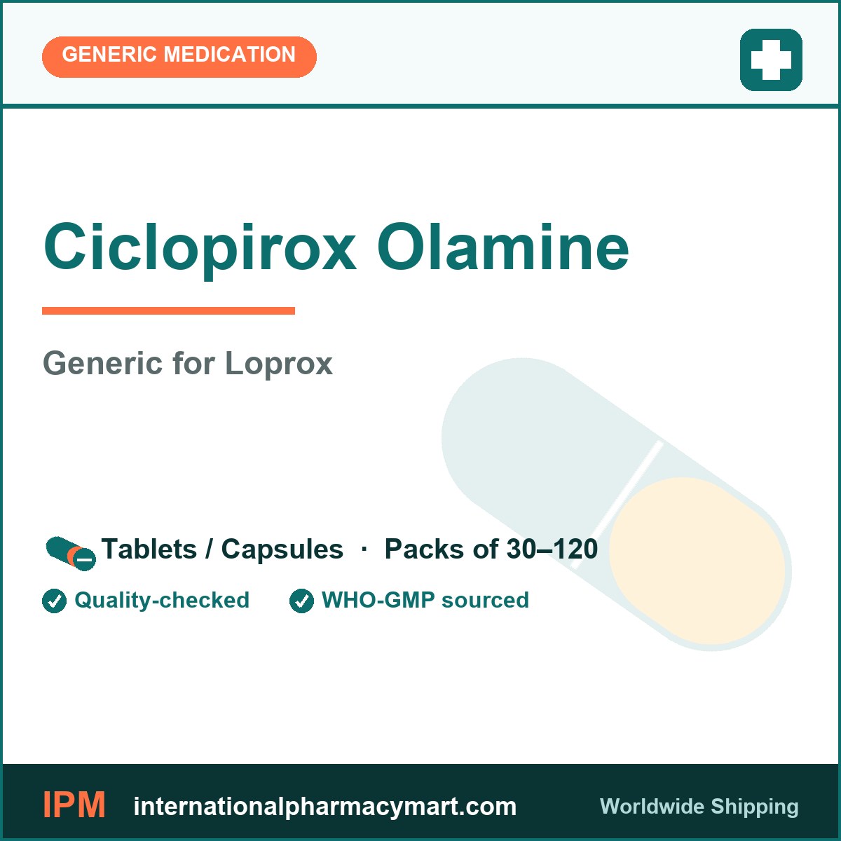Ciclopirox Olamine - generic Loprox | International Pharmacy Mart