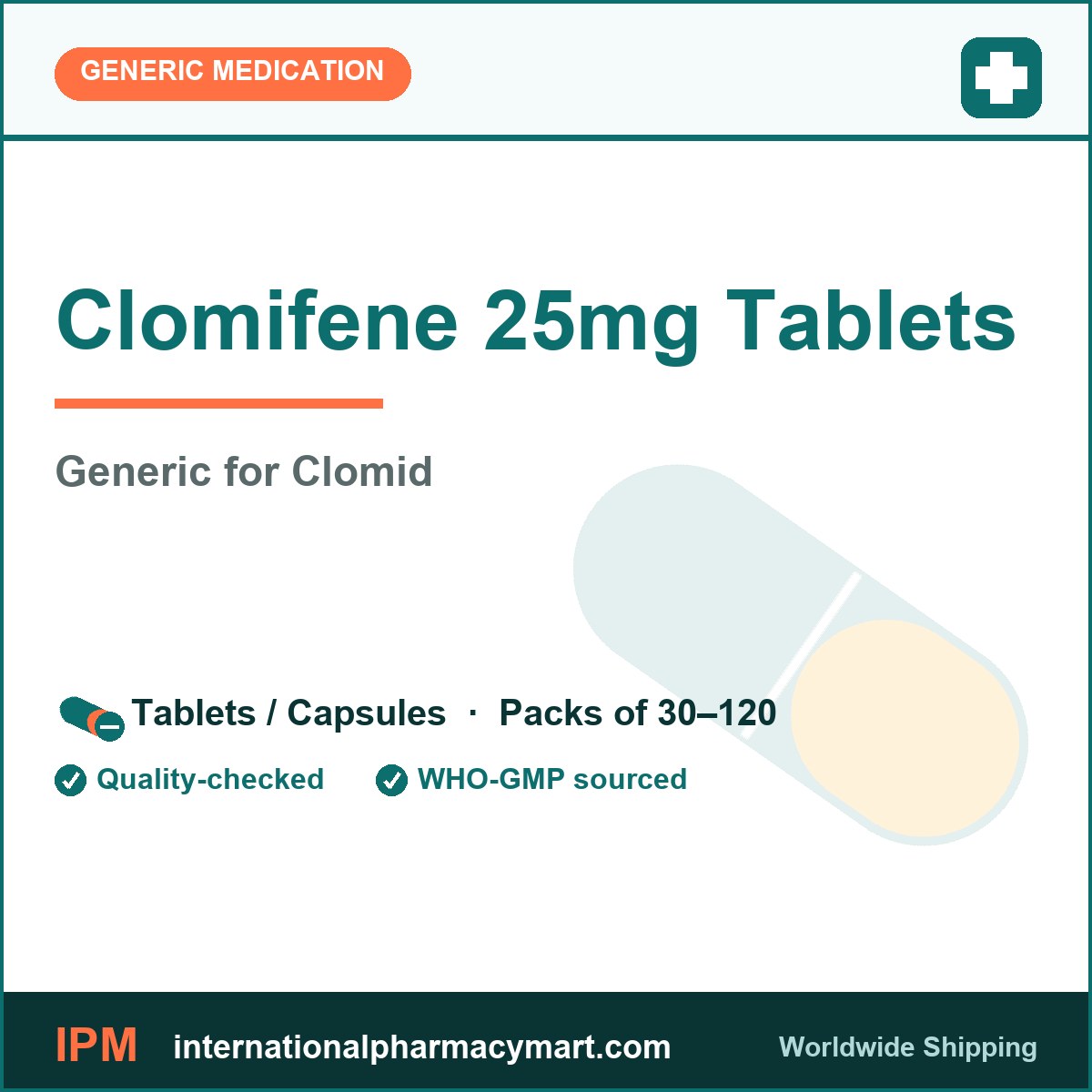 Clomifene 25mg Tablets - generic Clomid | International Pharmacy Mart