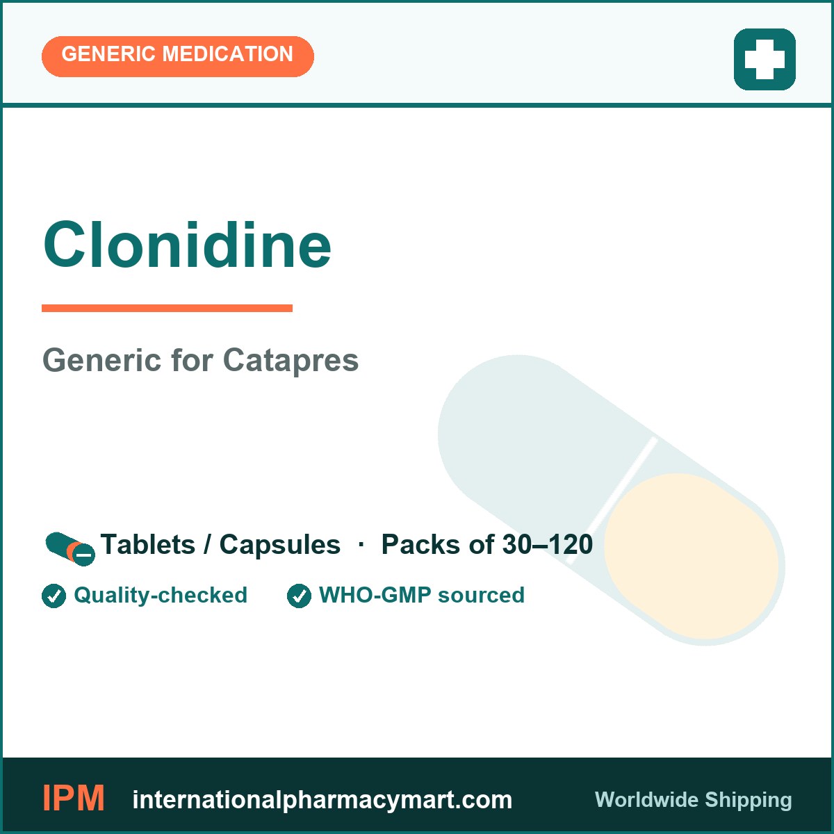 Clonidine - generic Catapres | International Pharmacy Mart