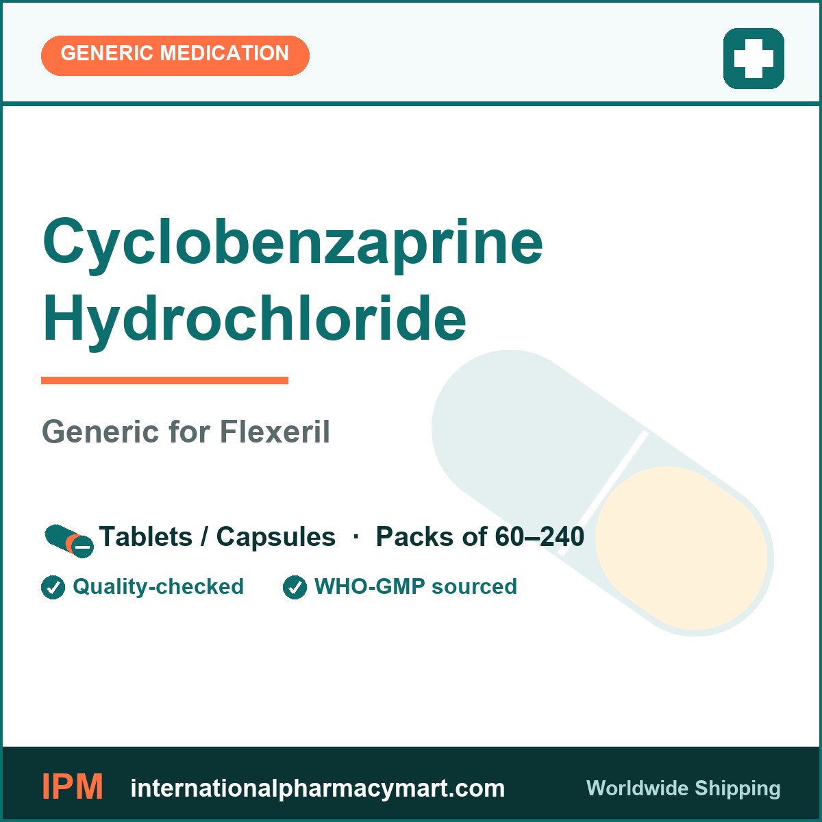 Cyclobenzaprine Hydrochloride - generic Flexeril | International Pharmacy Mart