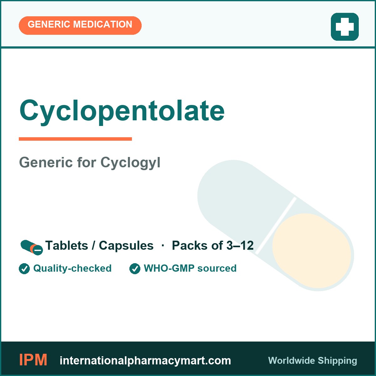 Cyclopentolate - generic Cyclogyl | International Pharmacy Mart