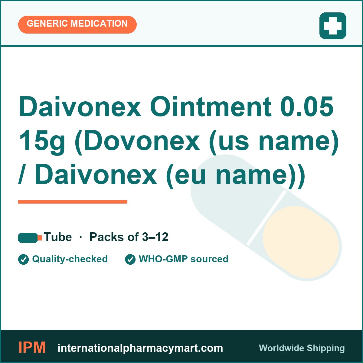 Daivonex Ointment 0.05 15g (Dovonex (us name) / Daivonex (eu name)) | International Pharmacy Mart