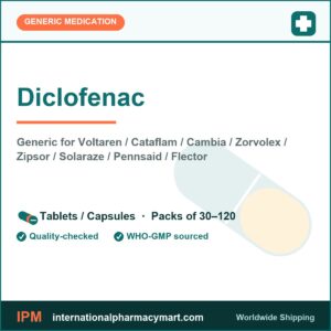 Diclofenac - generic Voltaren / Cataflam / Cambia / Zorvolex / Zipsor / Solaraze / Pennsaid / Flector | International Pharmacy Mart