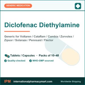 Diclofenac Diethylamine - generic Voltaren / Cataflam / Cambia / Zorvolex / Zipsor / Solaraze / Pennsaid / Flector | International Pharmacy Mart