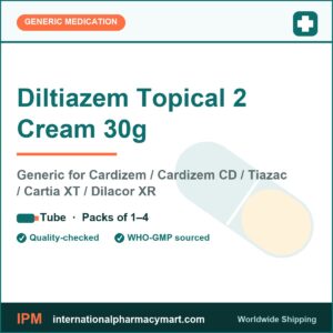 Diltiazem Topical 2 Cream 30g - generic Cardizem / Cardizem CD / Tiazac / Cartia XT / Dilacor XR | International Pharmacy Mart