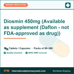Diosmin 450mg (Available as supplement (Daflon - not FDA-approved as drug)) | International Pharmacy Mart