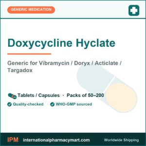 Doxycycline Hyclate - generic Vibramycin / Doryx / Acticlate / Targadox | International Pharmacy Mart