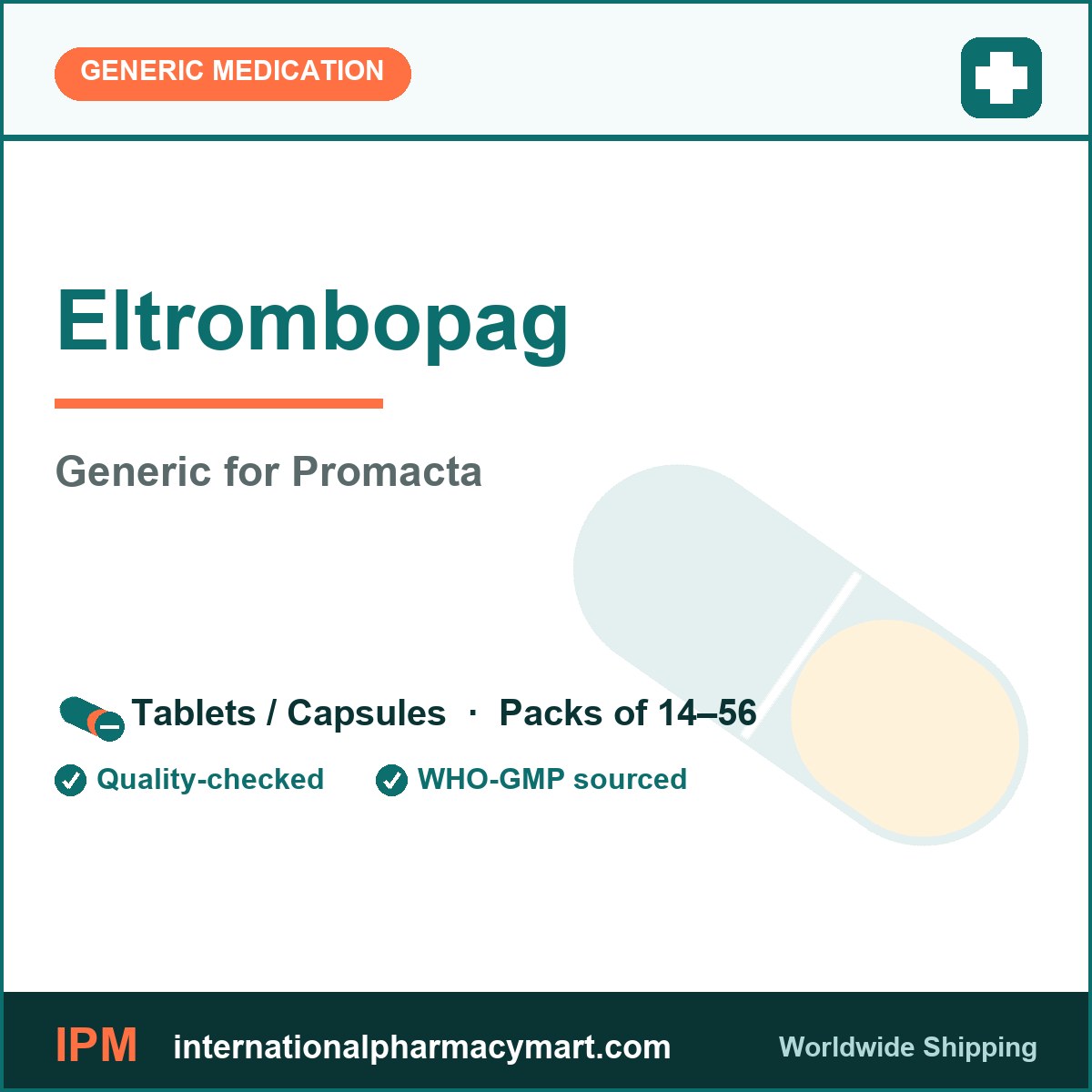 Eltrombopag - generic Promacta | International Pharmacy Mart