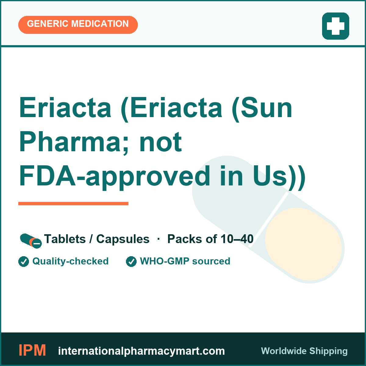 Eriacta (Eriacta (Sun Pharma; not FDA-approved in Us)) | International Pharmacy Mart