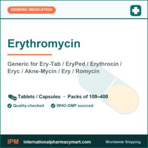 Erythromycin - generic Ery-Tab / EryPed / Erythrocin / Eryc / Akne-Mycin / Ery / Romycin | International Pharmacy Mart