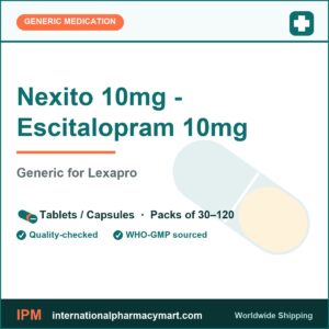 Nexito 10mg - Escitalopram 10mg - generic Lexapro | International Pharmacy Mart
