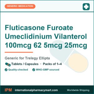 Fluticasone Furoate Umeclidinium Vilanterol 100mcg 62 5mcg 25mcg - generic Trelegy Ellipta | International Pharmacy Mart