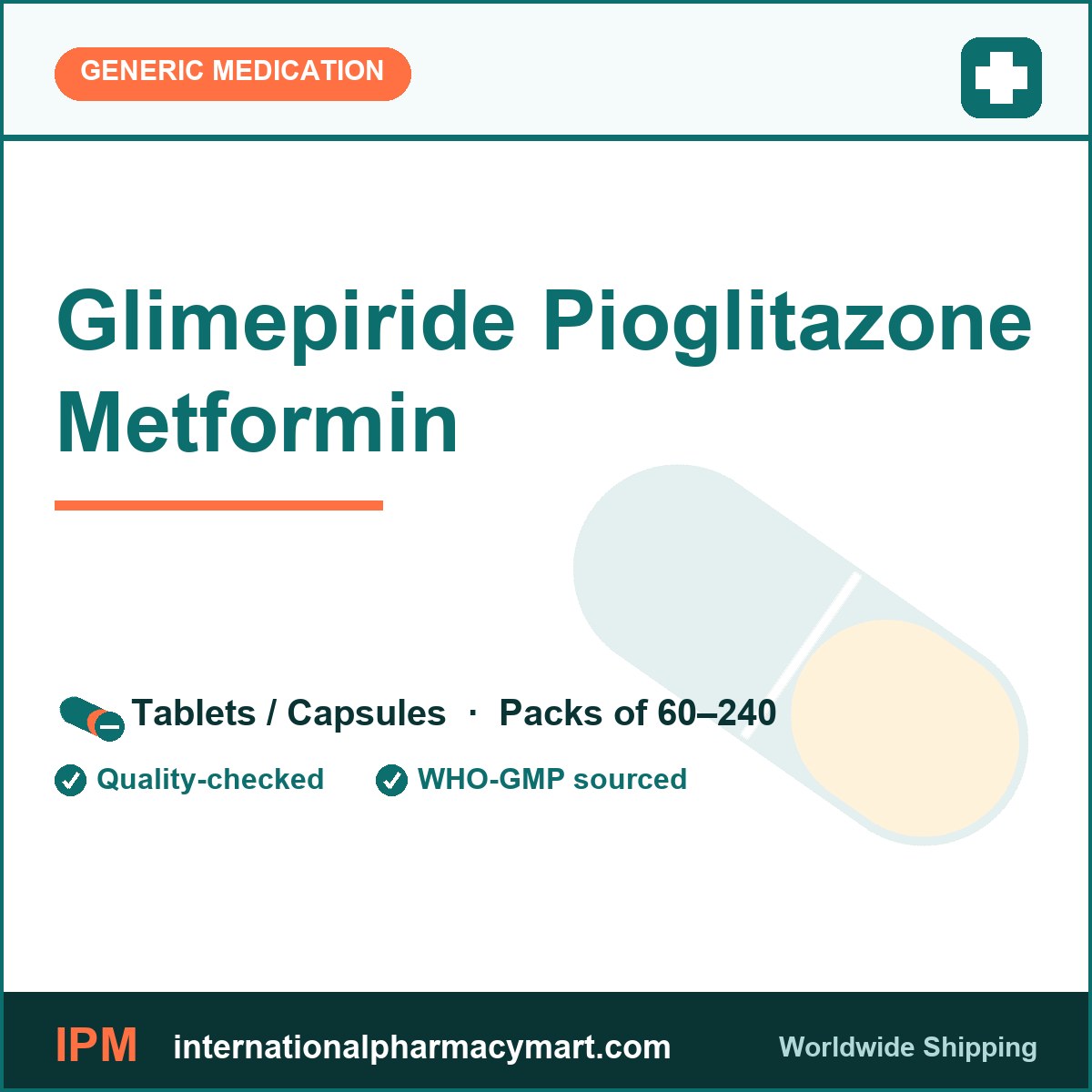 Glimepiride Pioglitazone Metformin | International Pharmacy Mart