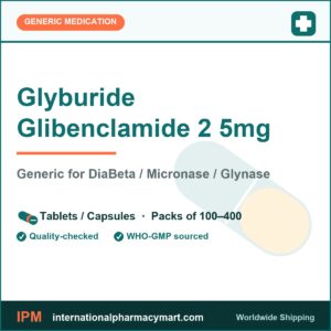 Glyburide Glibenclamide 2 5mg - generic DiaBeta / Micronase / Glynase | International Pharmacy Mart