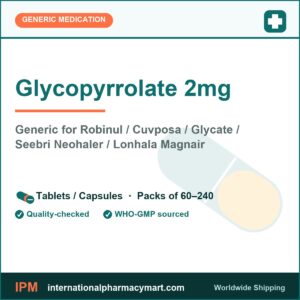 Glycopyrrolate 2mg - generic Robinul / Cuvposa / Glycate / Seebri Neohaler / Lonhala Magnair | International Pharmacy Mart