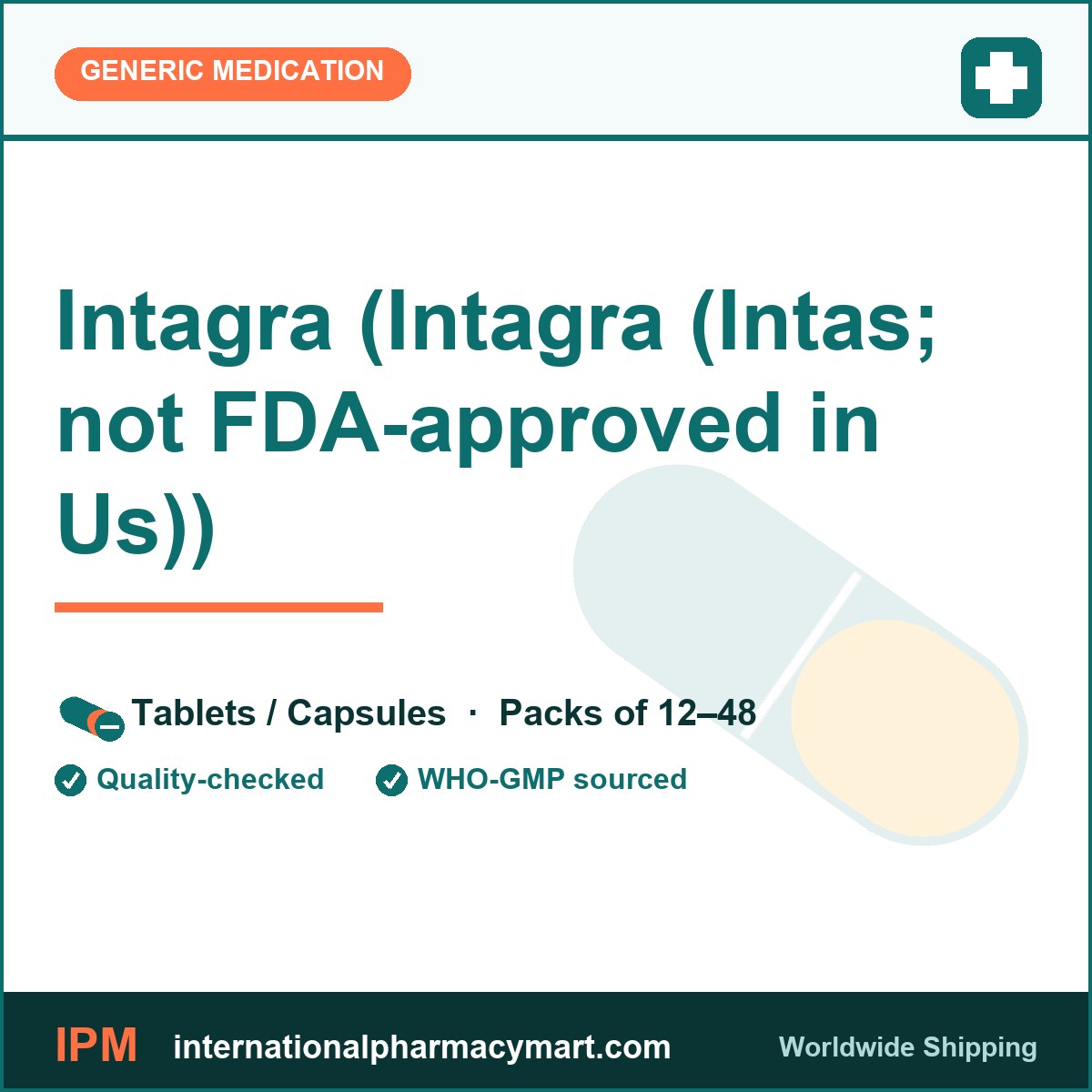 Intagra (Intagra (Intas; not FDA-approved in Us)) | International Pharmacy Mart