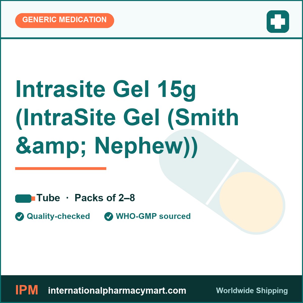 Intrasite Gel 15g (IntraSite Gel (Smith & Nephew)) | International Pharmacy Mart