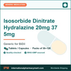 Isosorbide Dinitrate Hydralazine 20mg 37 5mg - generic BiDil | International Pharmacy Mart